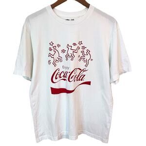 UNIQLO UT Keith Haring Coca-Cola Graphic T-Shirt White Red Art Pop Adult Large